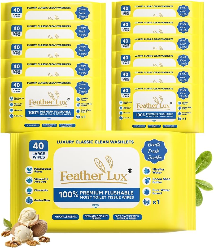 Flushable Toilet Wipes - 12 Pack