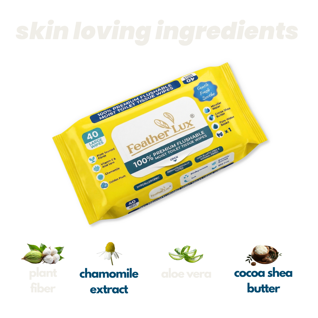 Flushable Toilet Wipes - 12 Pack